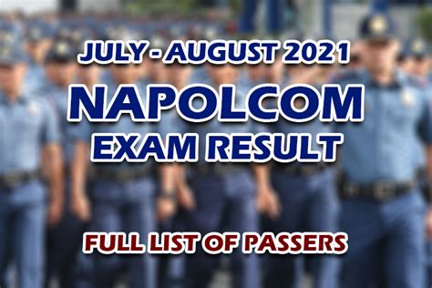 how can i check my napolcom result|FULL RESULTS: July, August and September 2021 NAPOLCOM .
